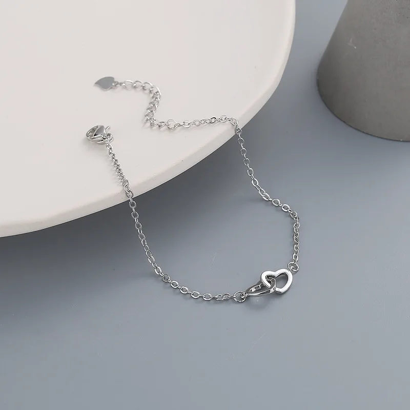 Trendy Jewelry Sweet Heart Bracelet Popular Design Hot Selling One Layer Simply Metal For Girl Fine Accessories | Украшения и