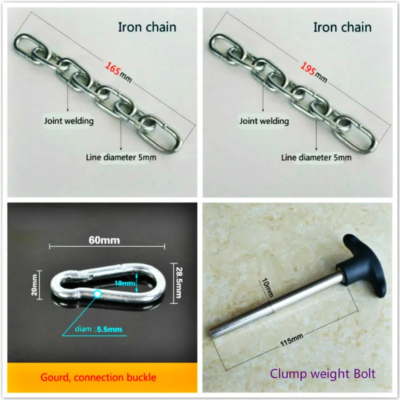 Gym Metal Chains Bolts Gourd Buttons Fitness Equipment Joints Anaerobic Exercise Wire Rope Iron Chain Counterweight Pin | Спорт и