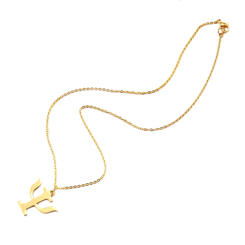 Psychic символ ожерелье с подвеской простое нержавеющая сталь цвета: золотистый