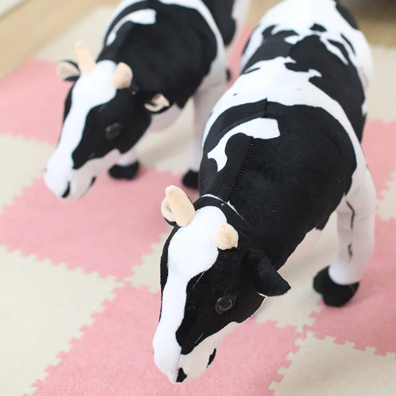 

[New] 75cm Simulation dairy cow plush toy soft PP cotton Stuffed Hold Pillow Toy kids gift