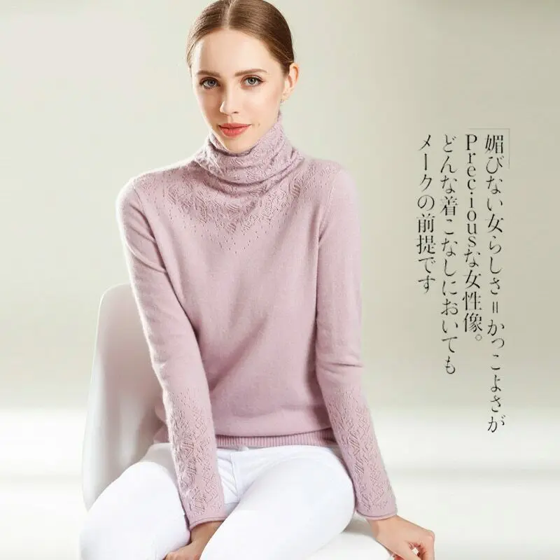 Женский хлопковый свитер с вырезами однотонный Повседневный длинным рукавом и