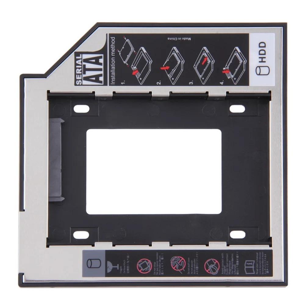 

Universal 2.5 2nd 9.5mm Ssd Hd SATA Hard Disk Drive HDD Caddy Adapter Bay For Cd Dvd Rom Optical Bay Hot New free shipping
