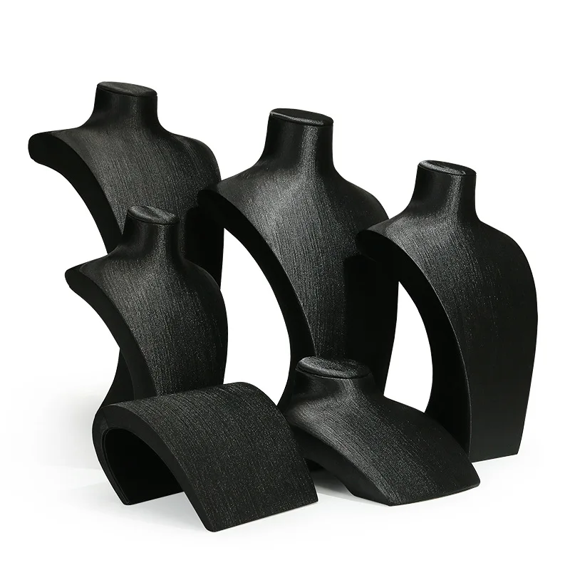 New jewelry props black Thai silk model display stand portrait necklace neck jade jewelry display stand in stock