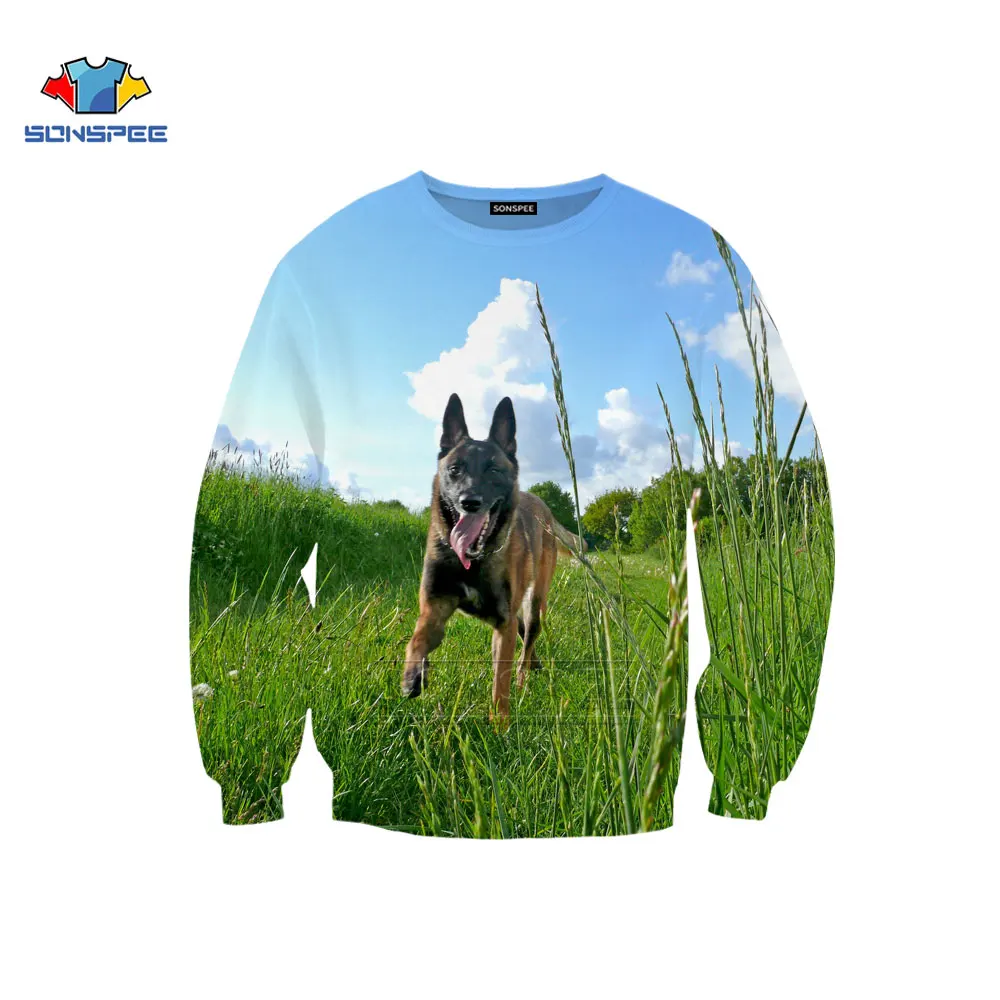 

SONSPEE Dog Animal Casual Men Women Hedging Fashion 3D Print Romantic Personality Cute Streetwear Round Neck Plus Size Sweatshi