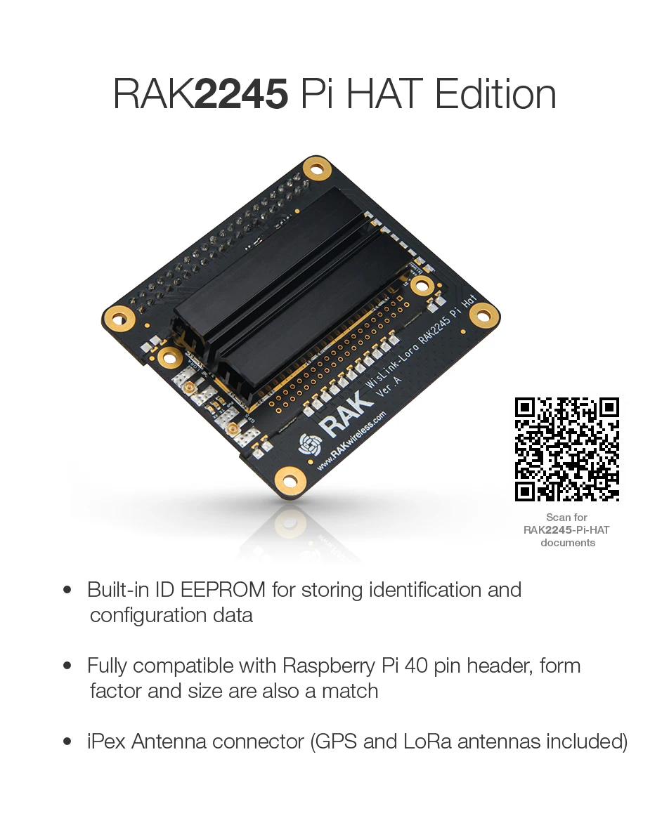 RAK Lora RAK2245 Pi HAT RAK831 SX1301 WisLink LoRa IoT шлюз концентратор модуль Raspberry Pi gps антенна iPEX Разъем