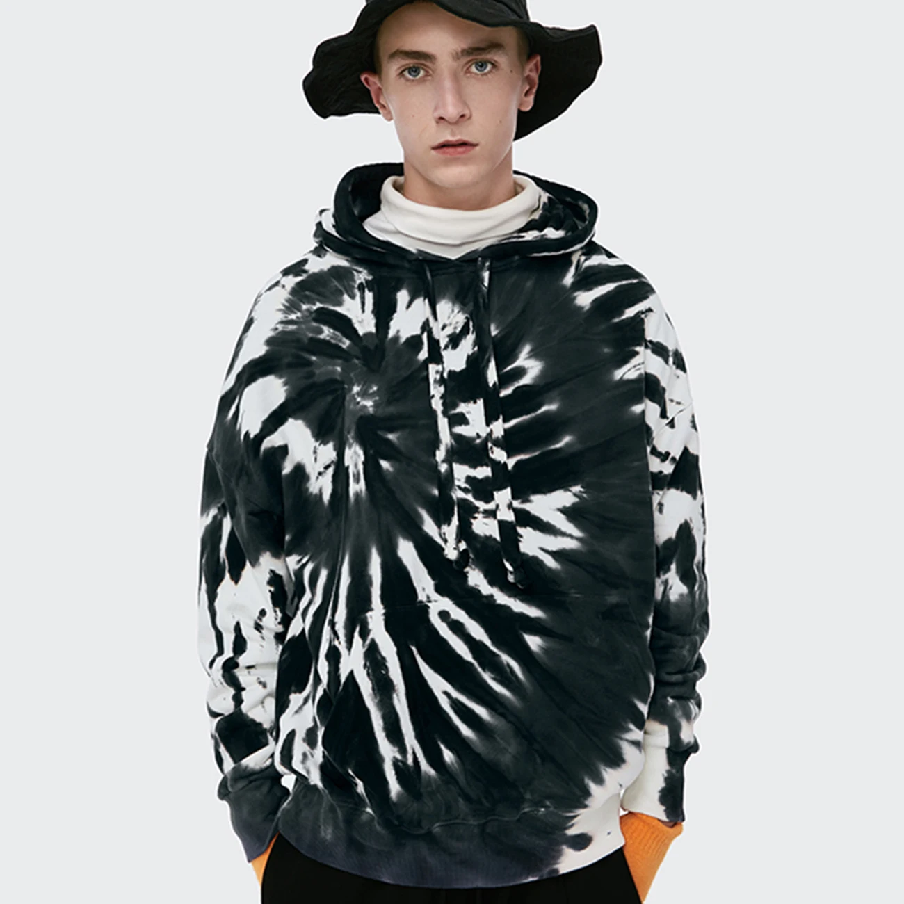 

Hip Hop Streetwear Man Tie Dye Washed Harajuku Hoodie Swatshirt Mens 2021 Color Block Cotton Winter Pullover