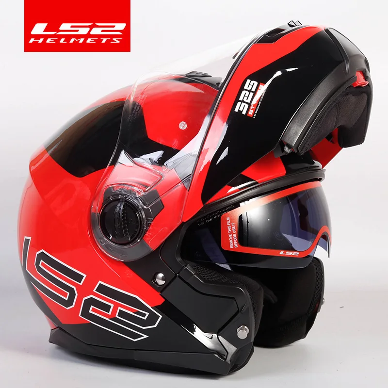 LS2 FF325 флип-ап мото rcycle шлем LS2 стробоскоп полный лицо шлемы capacete cascos Мото шлем DOT одобренный