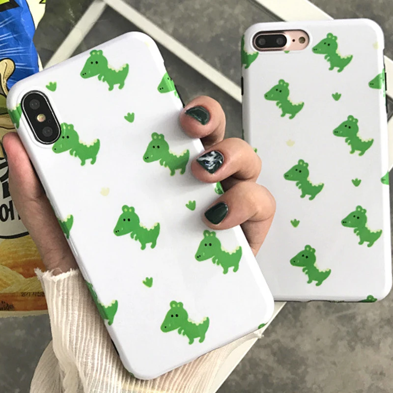 Простой мультяшный динозавр шаблон чехол для телефона iPhone 6 6s 7 8 Plus X Xs XR Max TPU