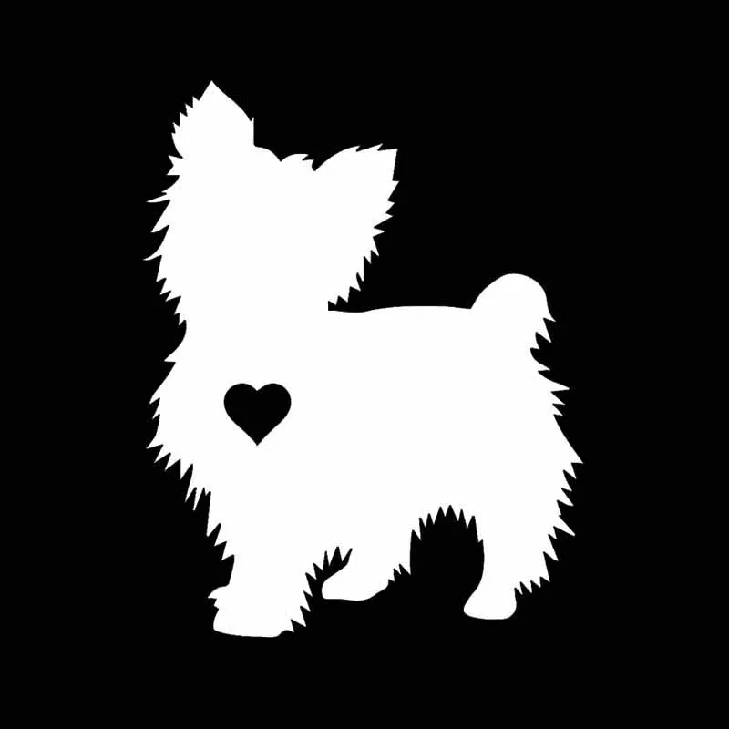 

Aliauto Creative Lovely Car Sticker Yorkshire Terrier Heart Silhouette Dog PVC Anti-UV Decal Decoration Black/Silver,10cm*12cm
