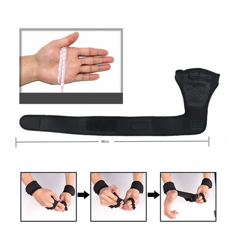 

1 Pair Weightlifting Training Gloves Women Men Fitness Sports Body Building Gymnastics Grips Gym Hand Palm Protector Gloves ASD