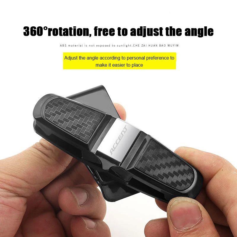 

For Hyundai Accent 2019 2021 Portable Ticket Card Clamp Car Sun Visor Sunglasses Holder ABS Eyeglasses Clip Auto Accessories