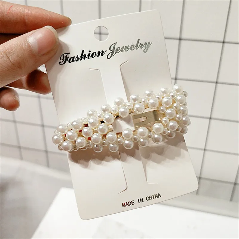 Девушка жемчуг заколка для волос Blingbling заколка шпилька для волос из сплава металлов Стразы головные уборы роскошные женские модные аксессуары для волос вечерние головные уборы - Цвет: 22