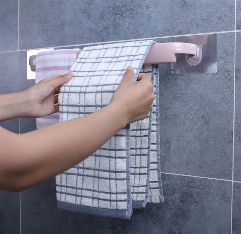 Настенная самоклеящаяся вешалка для полотенец в ванную комнату 3 цвета|Вешалки