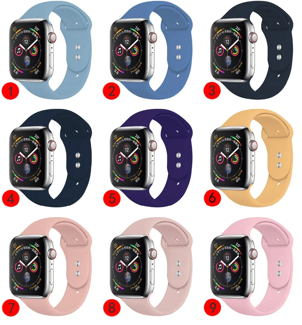 Ремешок для часов Silikon Für apple watch band 40 мм 44 мм 42 мм 38 мм apple watch 4 apple watch 5 correa iwatch повязки Uhr zubehёr