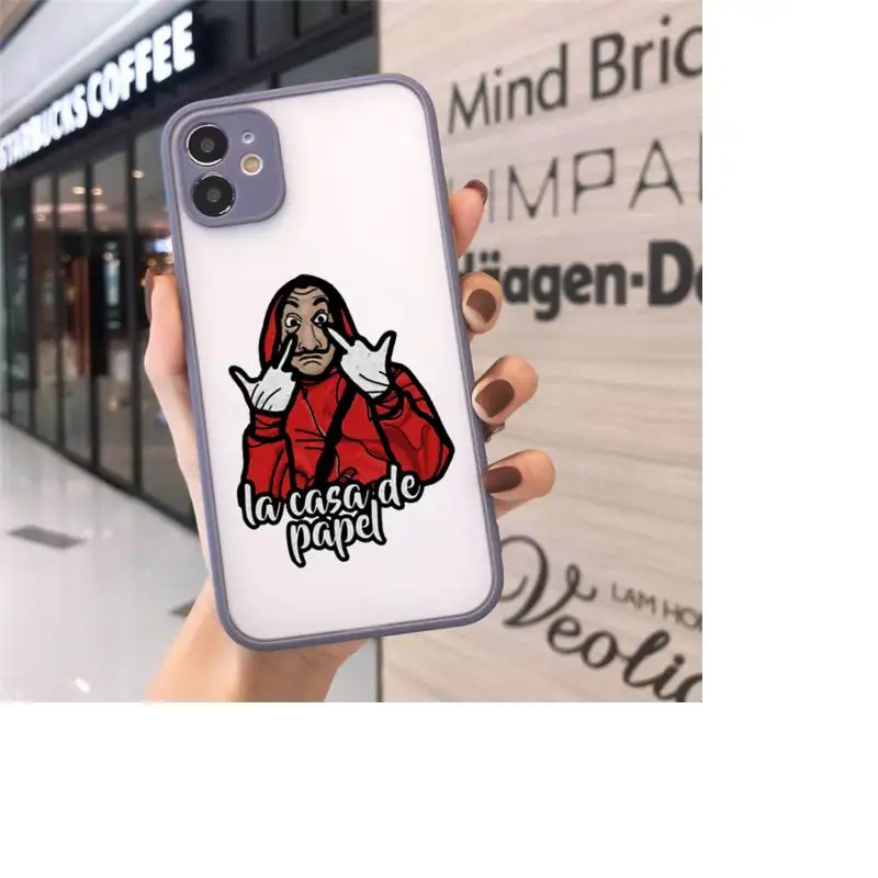 

La Casa de papel Phone Cases Matte Transparent for iPhone 7 8 11 12 s mini pro X XS XR MAX Plus cover funda