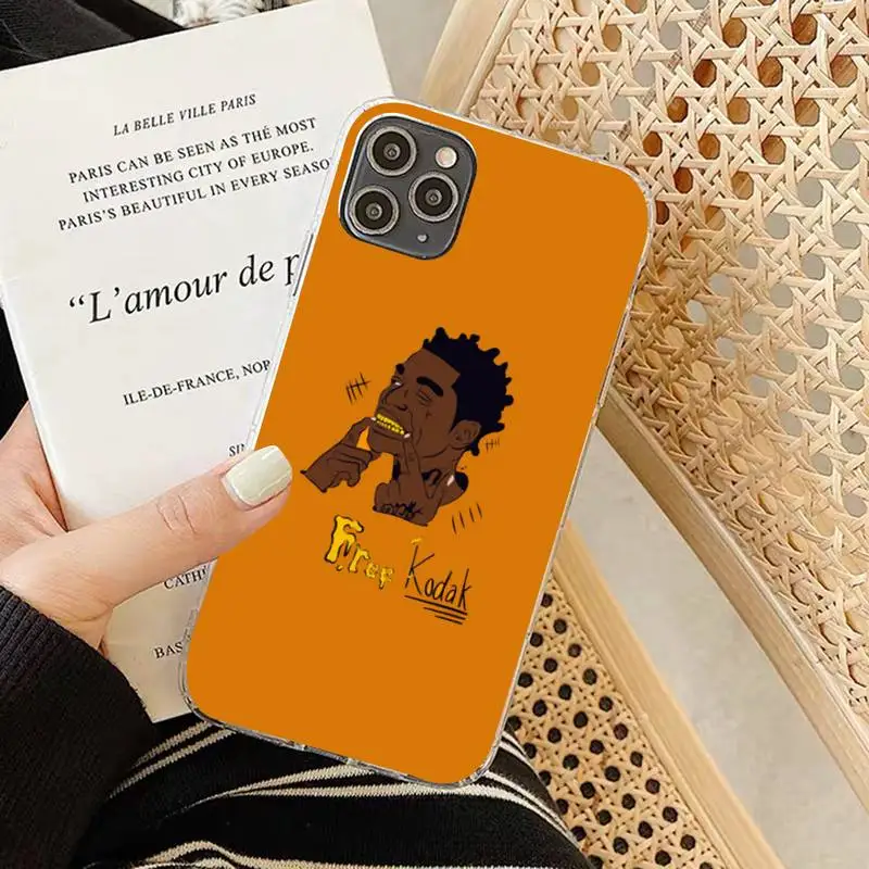 

FHNBLJ Kodak Black Rapper Phone Case for iPhone 8 7 6 6S Plus X 5S SE 2020 XR 11 12 pro XS MAX