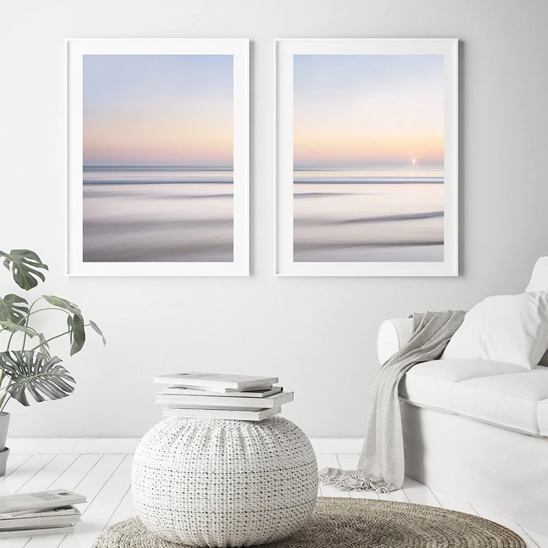 

Nature Landscape Sun Rising Sea Level Posters Canvas Painting Minimalism Wall Art Print Pictures For Living Room Home Decoration