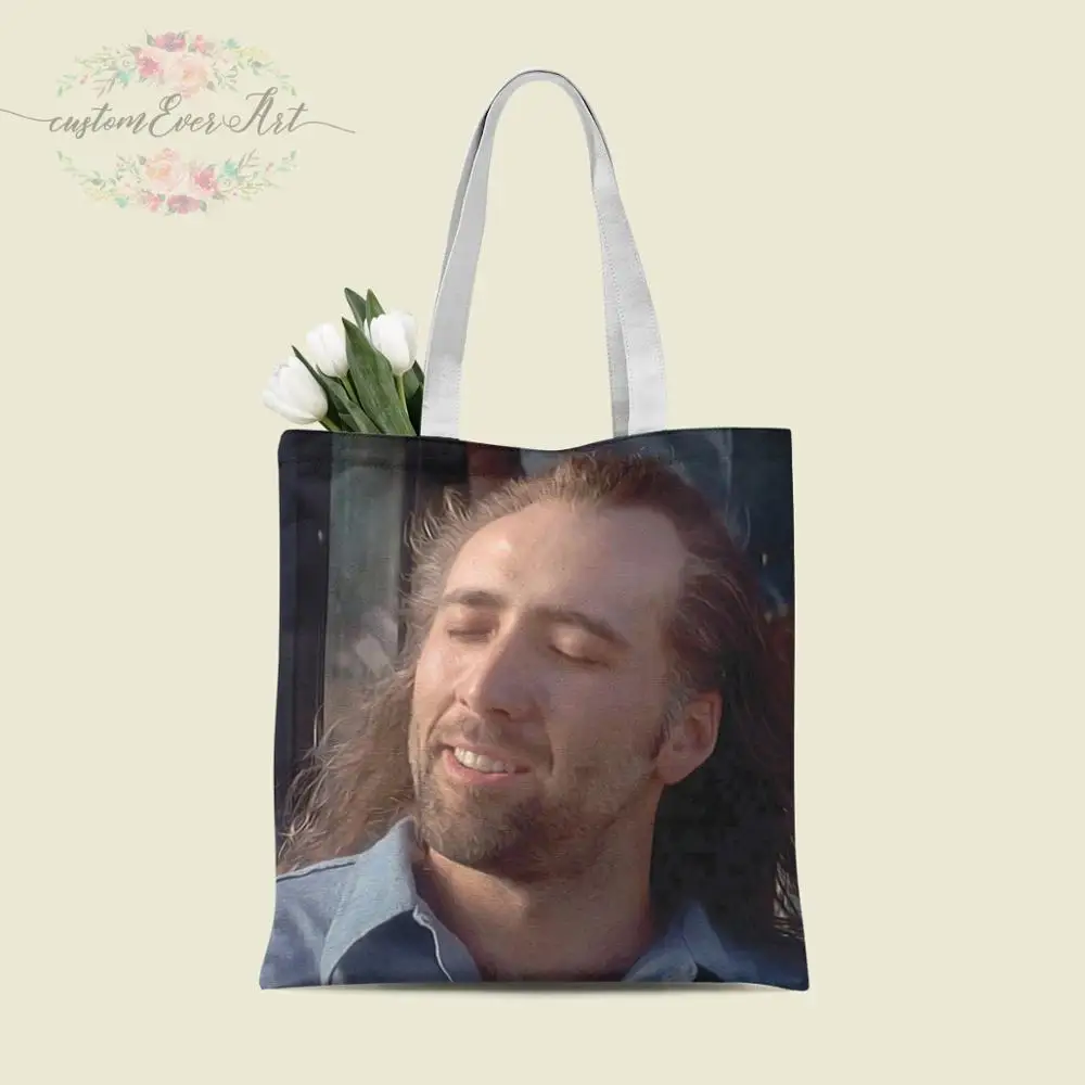 Сумка тоут Николаса Кейджа Мона Лиза Брезентовая сумка под заказ для учеников