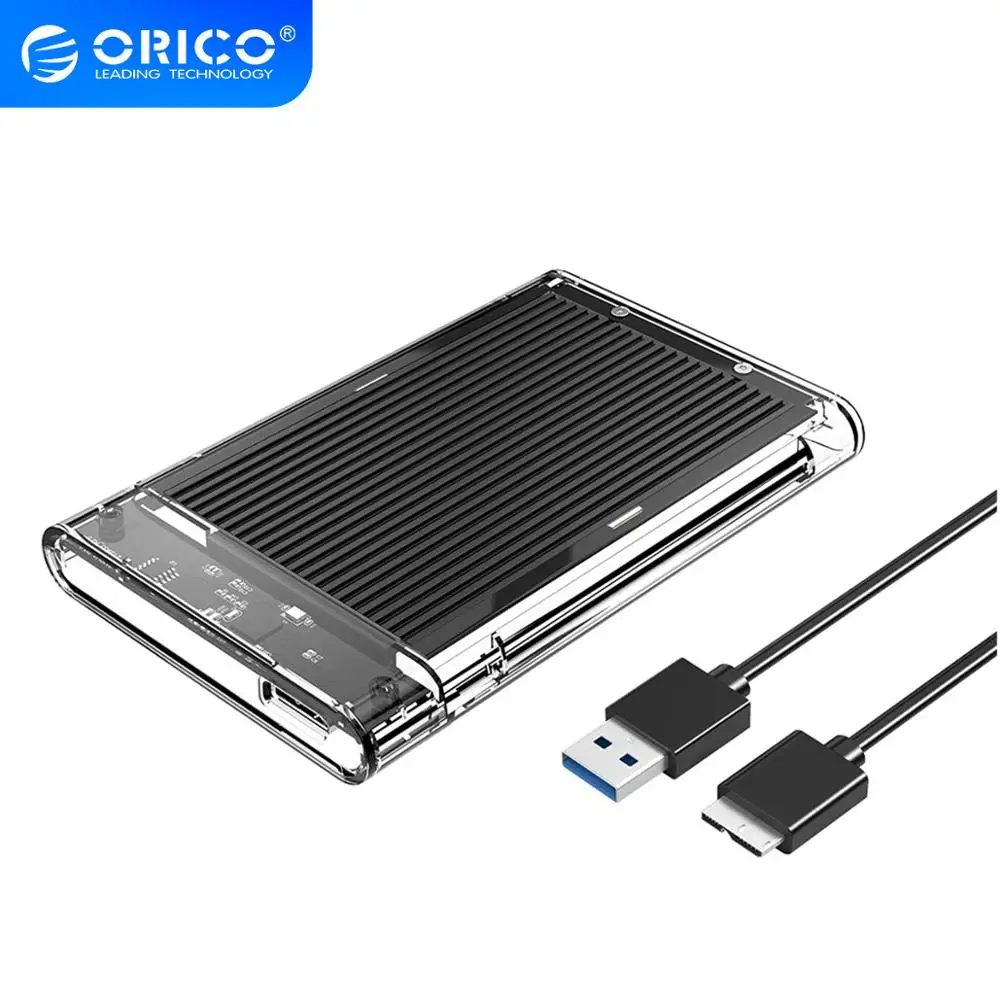 

ORICO HDD Case SATA to USB3.0 USB3.1 Gen1 Transparent Hard Drive Enclosure for HDD SSD Disk 5Gbps HD 2.5 Inch External HDD Box