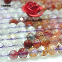 mamiam natural auralite 23 quartz crystal faceted round beads 3mm loose stone diy bracelet necklace jewelry making gift design