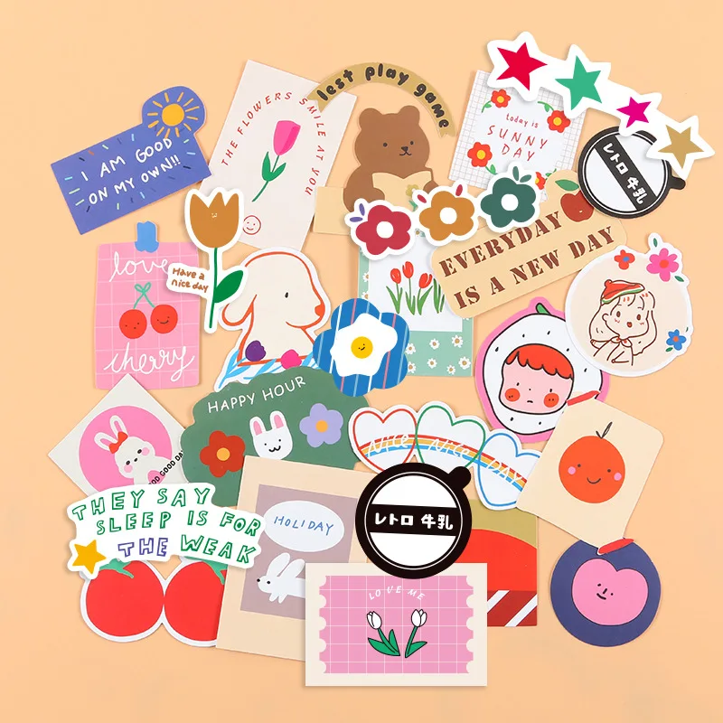 34 шт./упак. Ins с героями мультфильмов Милые яркие Медвежонок наклейка в форме