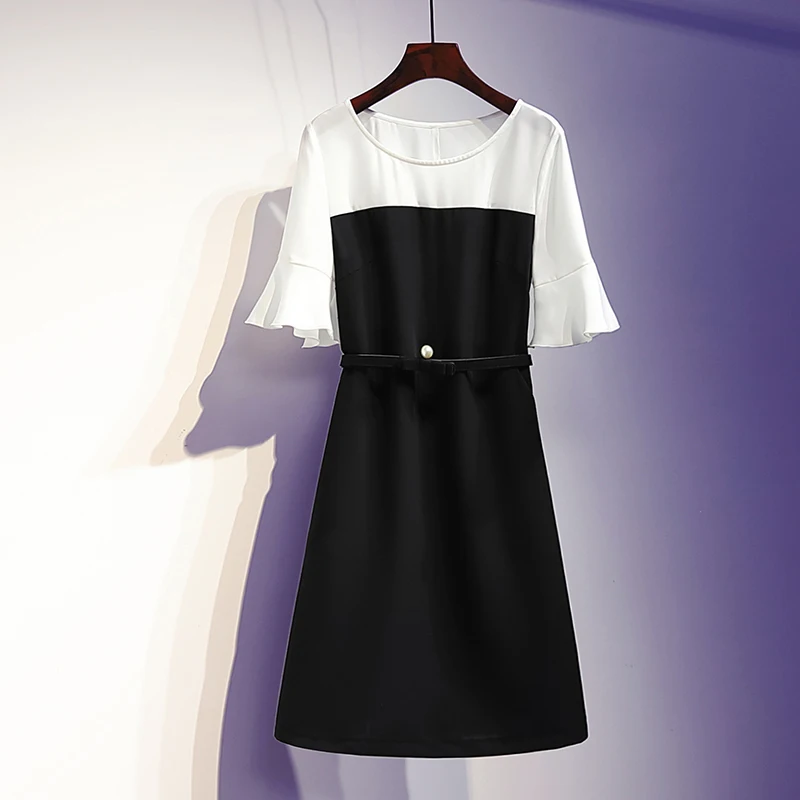 

Large women's new summer 2021 fat sister French dress