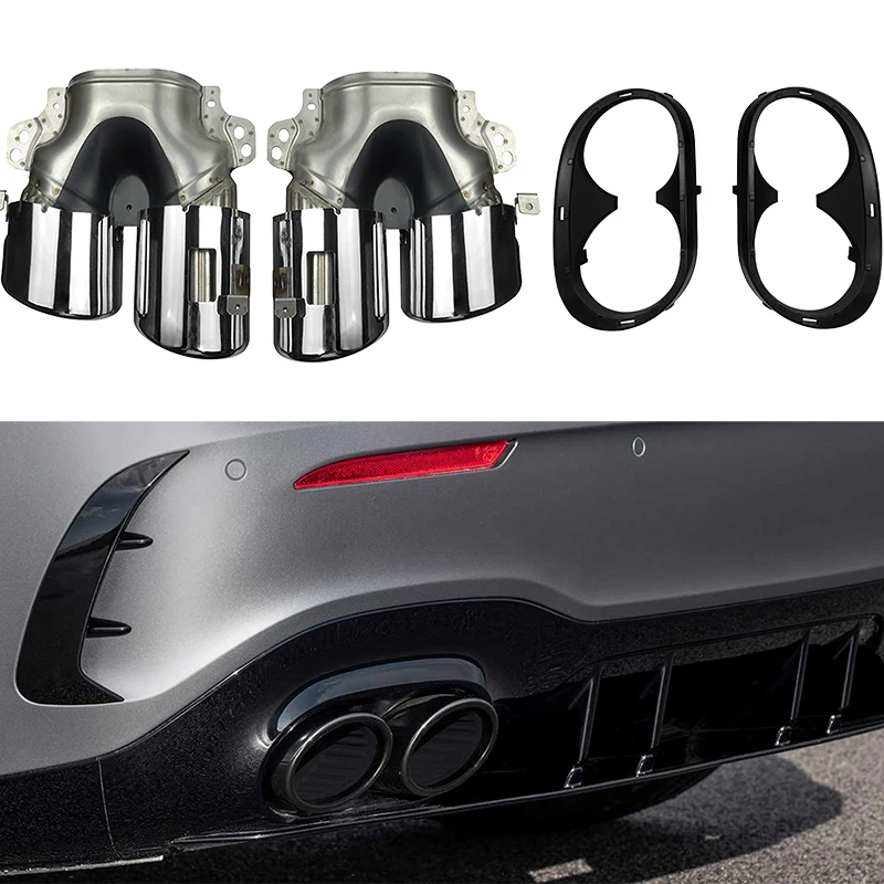 Автомобильный задний бампер глушитель турбо выхлопные трубы выходов установка