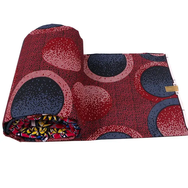 Новая восковая ткань африканская темно-красная Нигерия Анкара настоящая