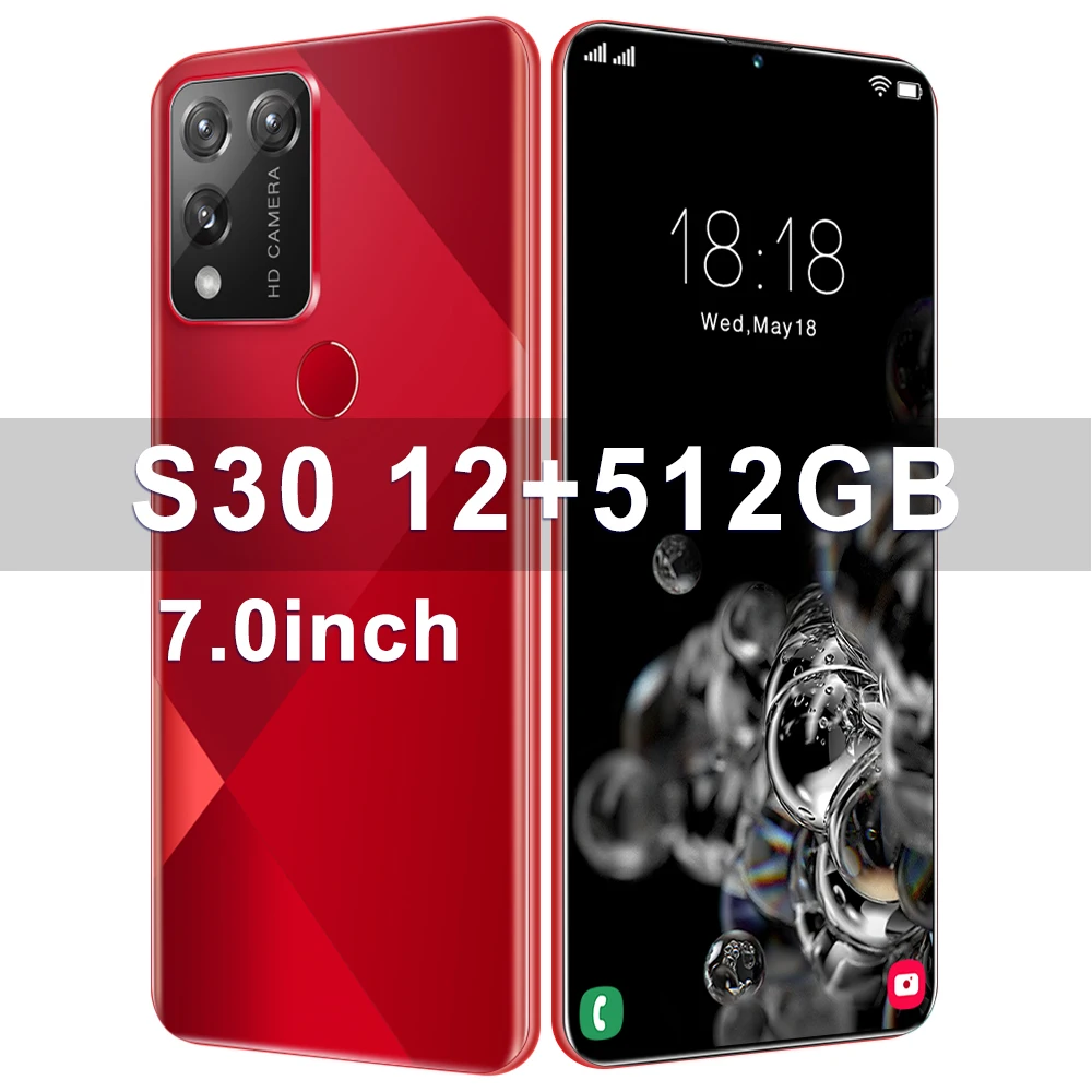 

Global Version Mobilephone S30 7.0 Inch Smartphone 5800mAh Full Screen Deca Core 12G+512GB 4G 5G LTE Network Cellphones