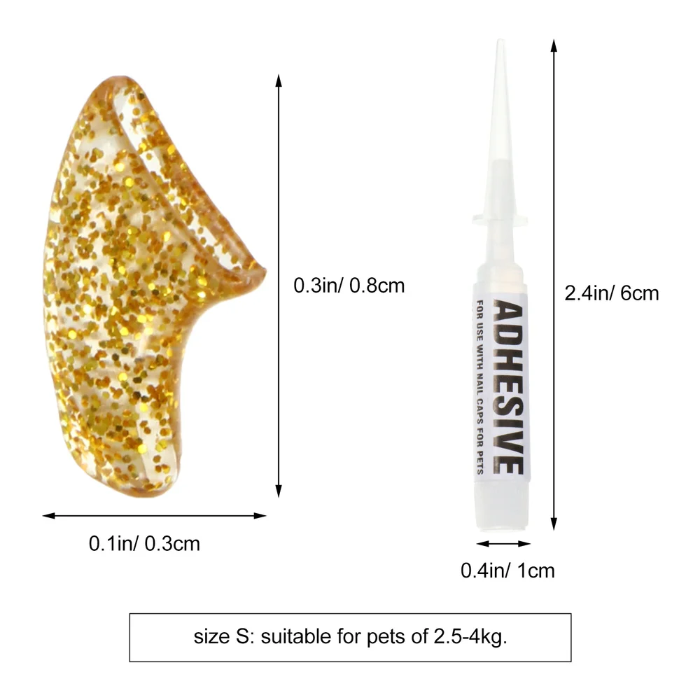 

160pcs Silicone Cat Nail Caps with 8 Adhesive Glues Pet Paw Claws Covers