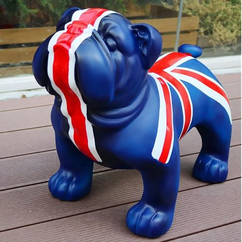 Adornos europeos de 42CM, decoraciones de perro de simulaci&oacute;n de Bulldog brit&aacute;nico, regalos de apertura de tienda, L3018-1