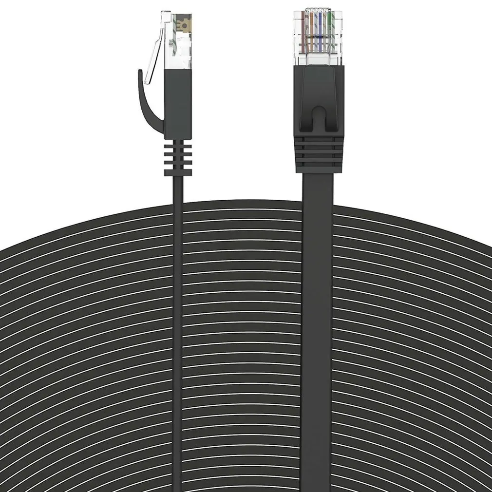 Практичный Прочный 50 футов Cat6 плоский тонкий Ethernet Патч RJ45 сети Интернет LAN кабель