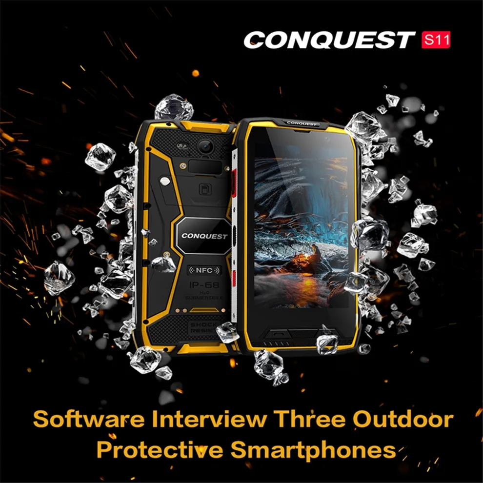 Conquest S11 IP68 прочный смартфон 16 МП 7000 мАч 6 ГБ 128 ГБ Восьмиядерный сканер отпечатков пальцев/распознавание лица NFC OTG Android мобильный телефон