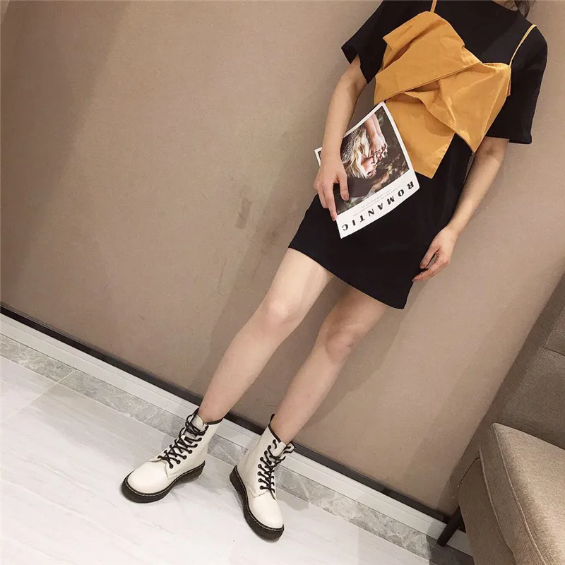 Bootee/ женские ботинки на низком каблуке; женские ботильоны; роскошные дизайнерские ботинки с круглым носком; женские короткие ботинки со шнуровкой в стиле рок
