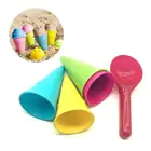Детские пляжные игрушки 5 шт., конус для мороженого, совок, песочные игрушки для детей, конусы для мороженого и совок, игрушки для улицы (случайный цвет)
