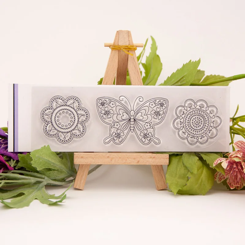 

16*5cm Butterfly Transparent Clear Silicone Stamp Seal Cutting DIY Scrapbooking Rubber Coloring Embossing Diary Decor Reusable