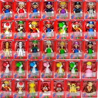 original super mario bros anime toys mario luigi yoshi mushroom king kong peach action toy figure collection model doll kid gift