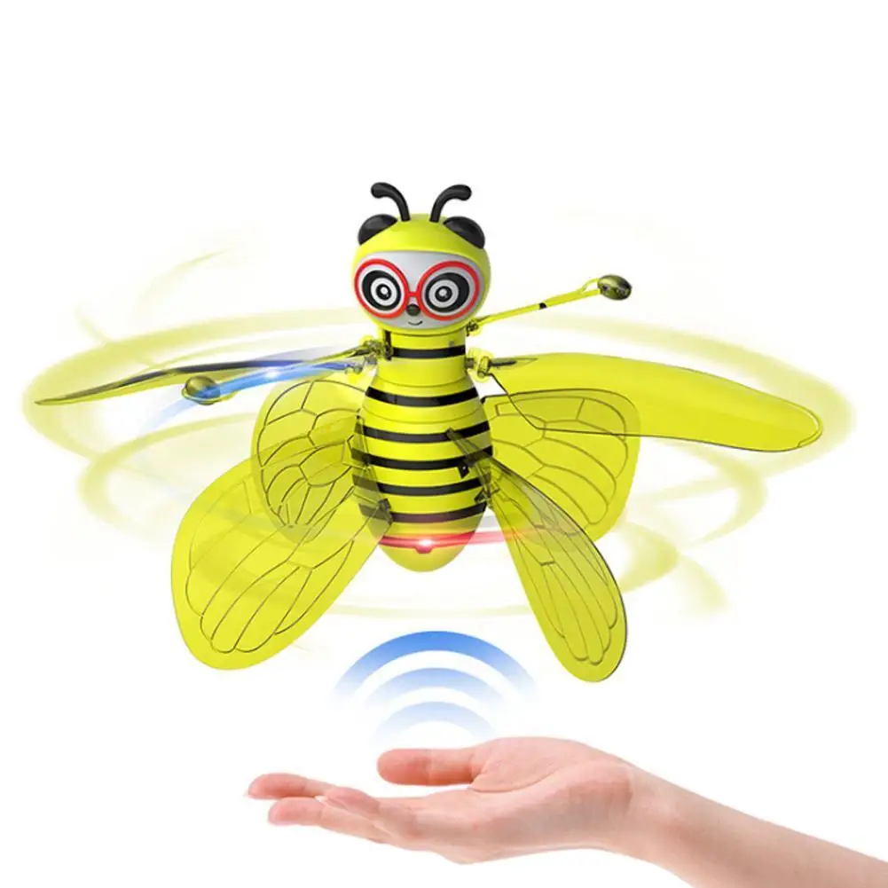 

cute Bee Mini Helicopter Electronic Infrared Induction Bee Sensor Small Toys Gift Aircraft Suspension Gesture Aircraft Kids T1W6