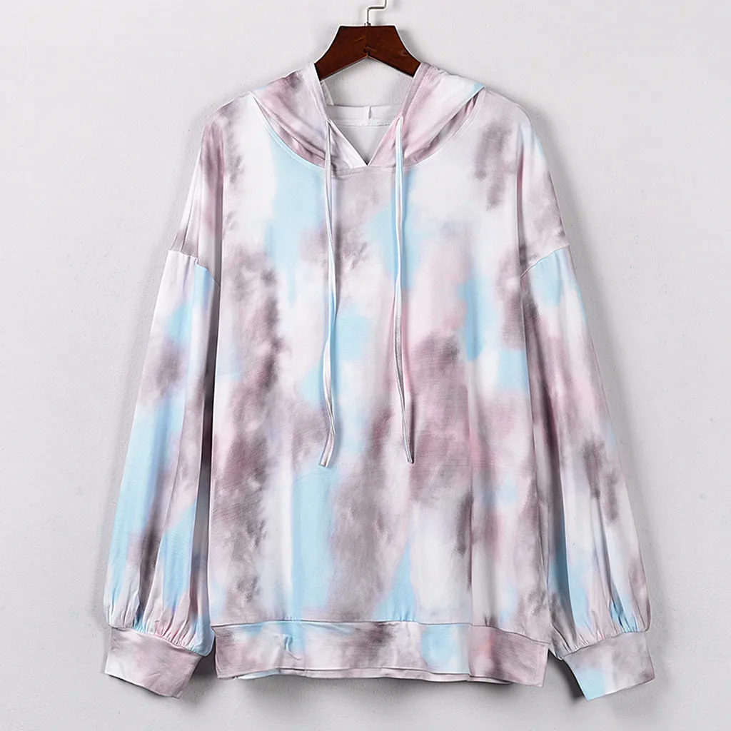 

FREE OSTRICH Autumn Clothes Drawstring Streetwear Tie Dye Hoodies Women Sweatshirt Oversized Hoodie Pullover Sudadera Mujer