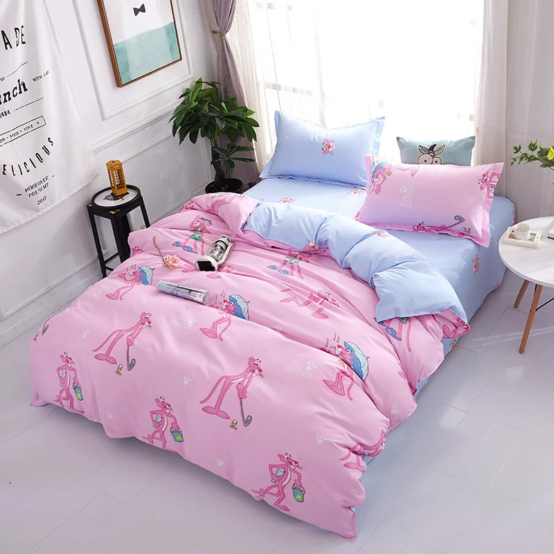 Домашний Текстиль King size комплекты постельного белья 3 шт. Розовая пантера queen размер пододеяльник комплект наволочек постельное белье(без наполнения без простыни