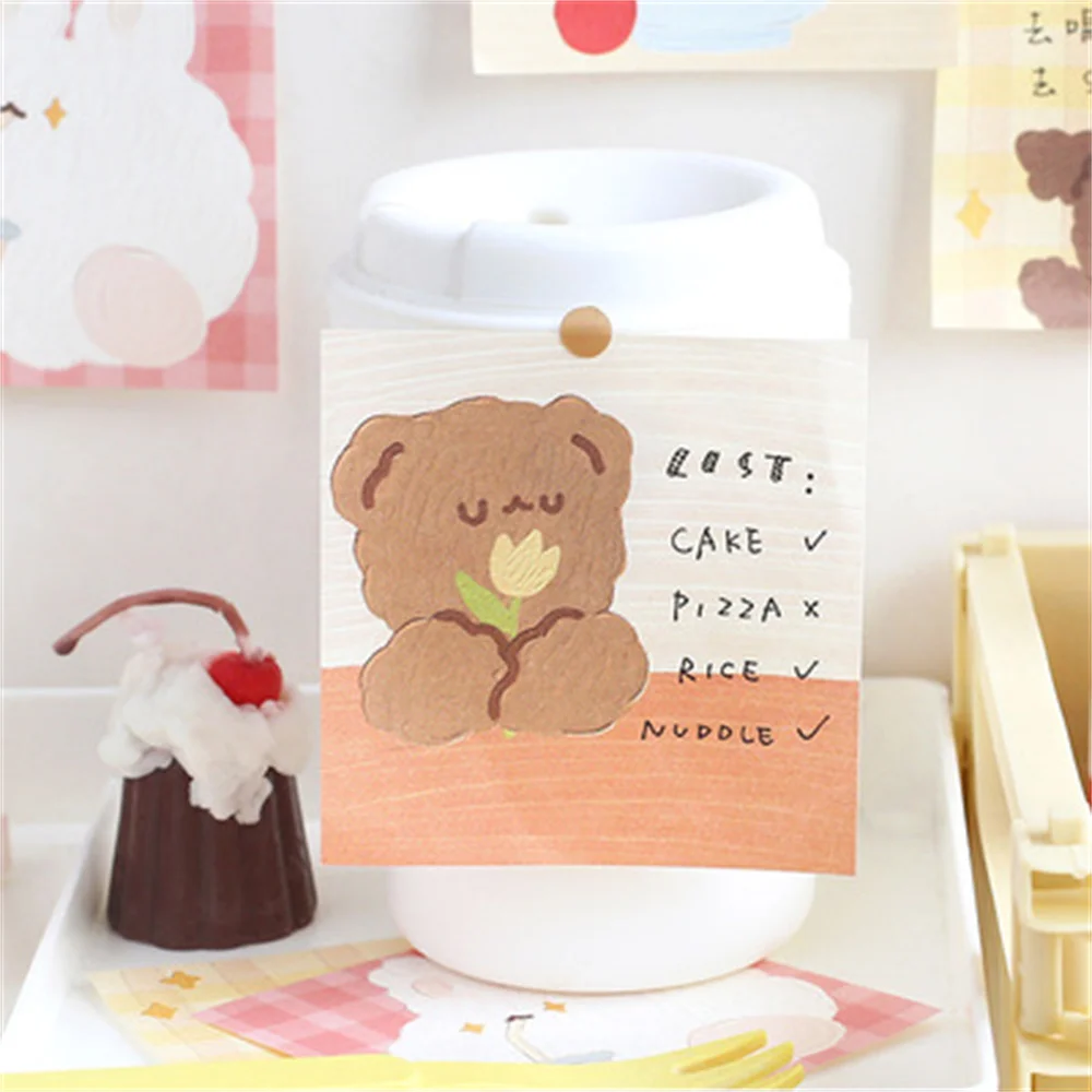 

100 Sheets Cartoon Bear Memo Pad DIY N Times Cute Message Notes Decorative Notepad Note Paper Memo Stationery Office Supplies