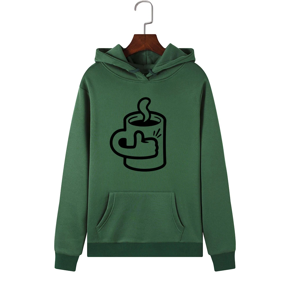

Women Hoodies Sweatshirts Hooded Sweatshirt Funny Coffee Cup Print Autumn Winter Pullover Female Hoodie Tops Clothes Outwear