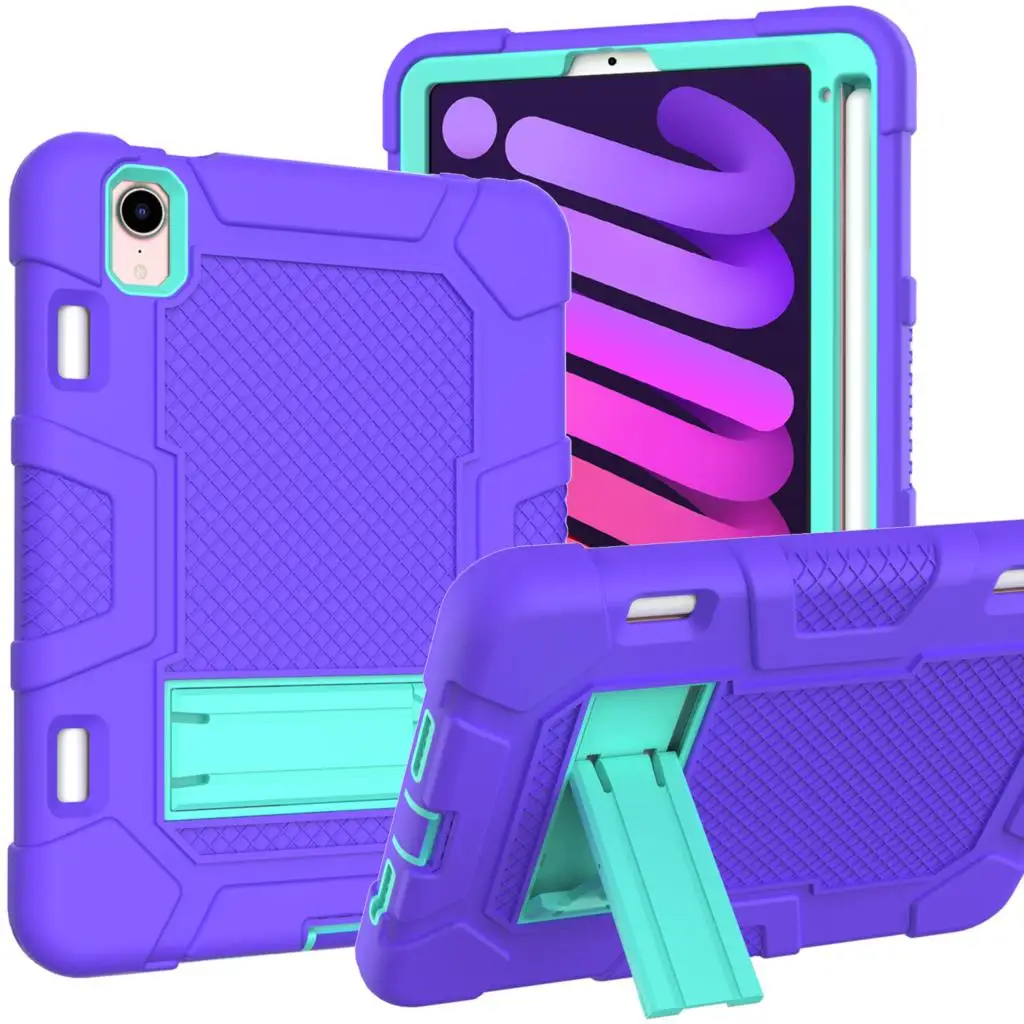 

For Ipad Mini 6 8.3 Inch 2021 Kids Armor Stand Case Cover For iPad Mini6 Mini4 Mini 5 4 Tablet With Pencil Holder Coque #S
