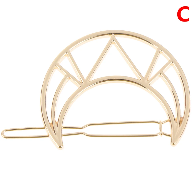 

Women Hair Accessories Triangle Hair Clip Pin Metal Geometric Alloy Hairband Moon Circle Hairgrip Barrette Kids Girl