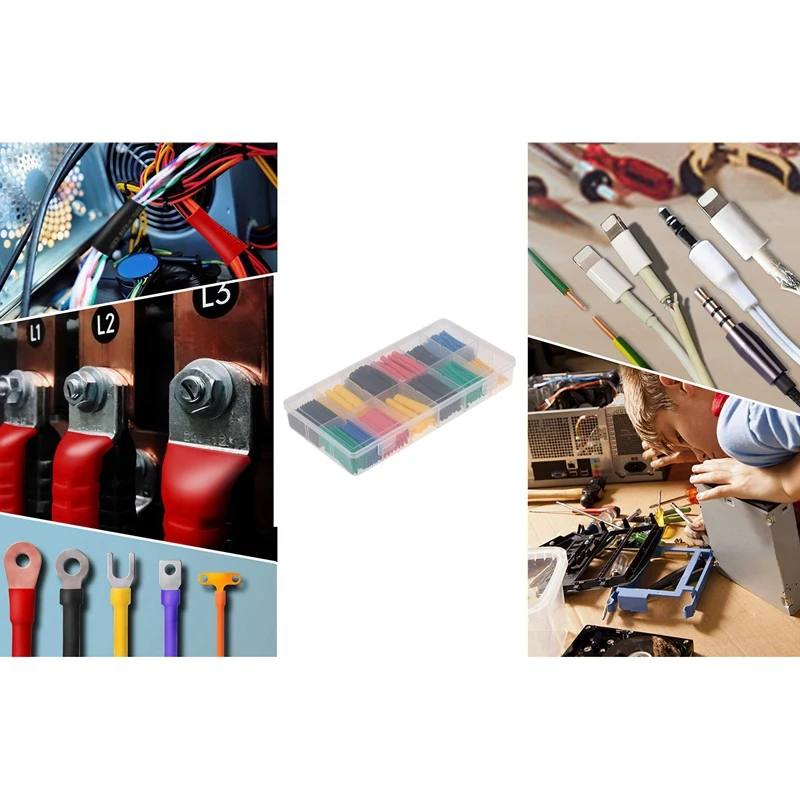 280 шт термоусадочные трубки 2:1 провод рукав Электрический кабель обертывание