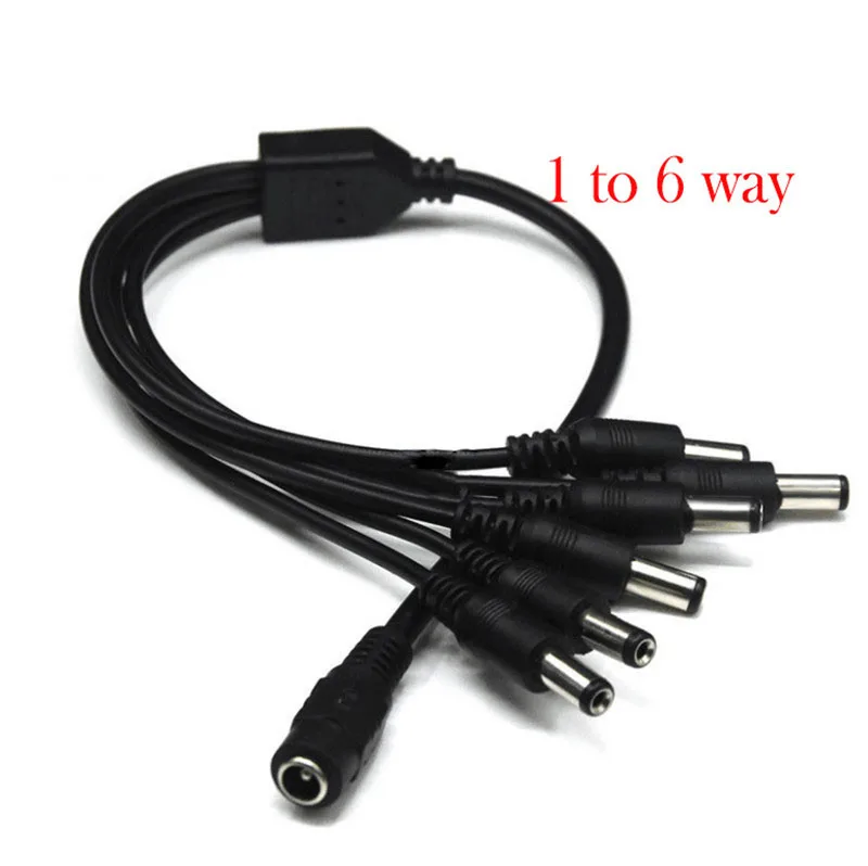 DC Power 1 Female to 2 3 4 5 6 8 Male Way Splitter Adapter Connector Plug Cable 5.5mm*2.1mm 12V For CCTV Camera LED Strip Light |
