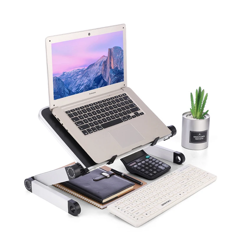 New Aluminum Alloy Adjustable Laptop Table Portable Folding Computer Desk Notebook Desktop Stand For Sofa Bed | Мебель