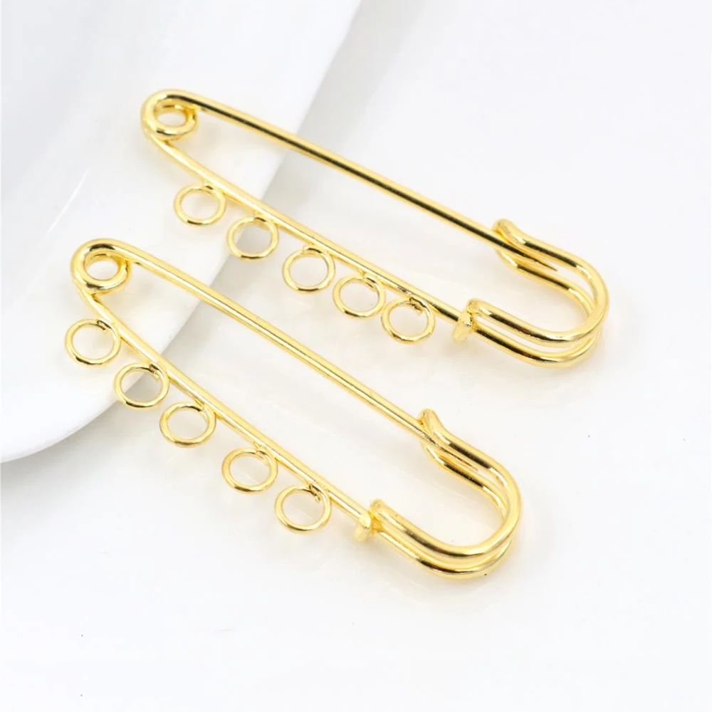 

5pcs 5-hole DIY Safety Pins Connector for Brooches Sewing Crafts Making