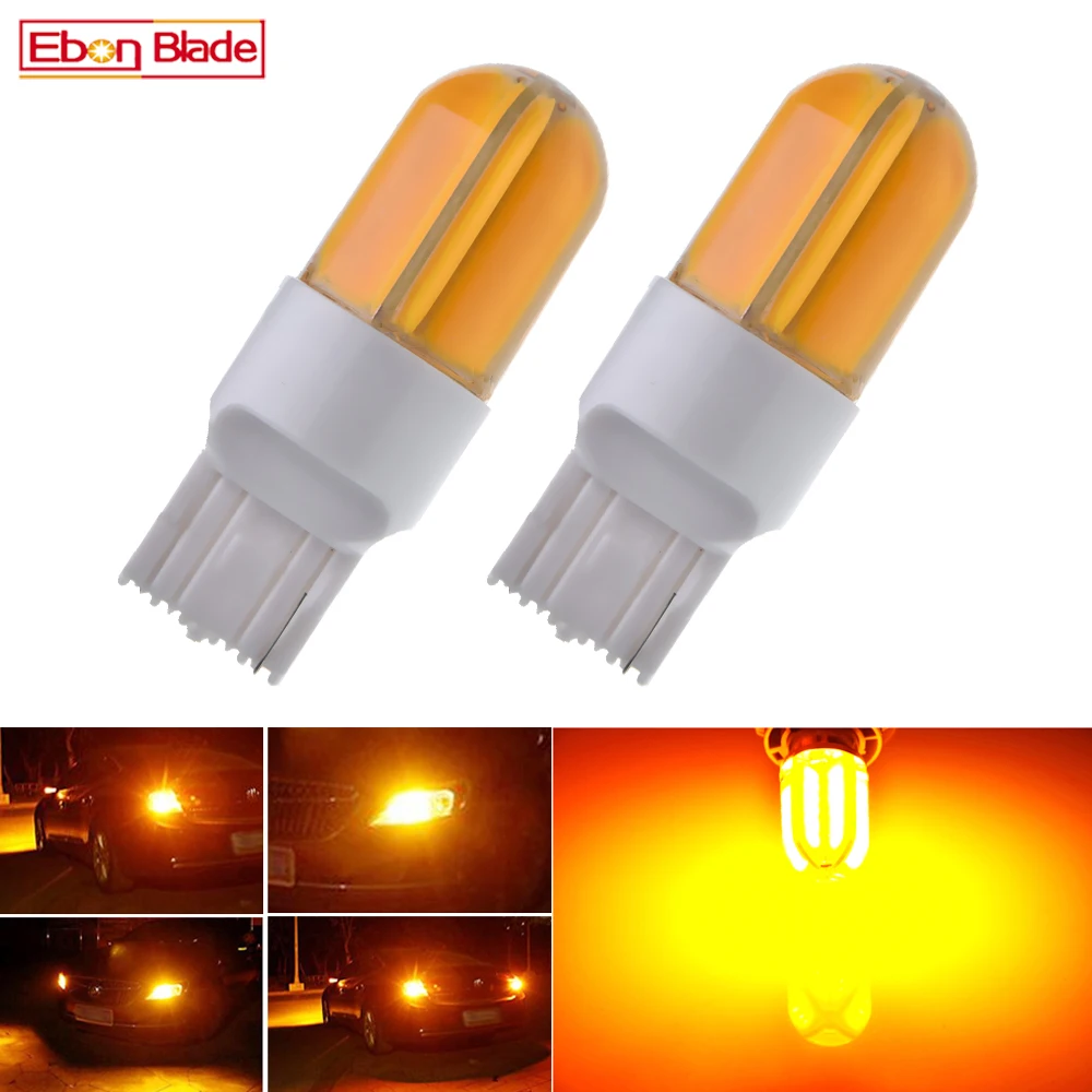 2 шт. светодиодный автомобильный светильник T20 7440 W21W WY21W s COB 48SMD силиконовые лампы