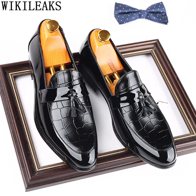 

Loafers Dress Shoes for Men Leather Formal Slip on Shoes Men Oxford Office Shoes for Men Wedding Dress Tassels Business Zapatos